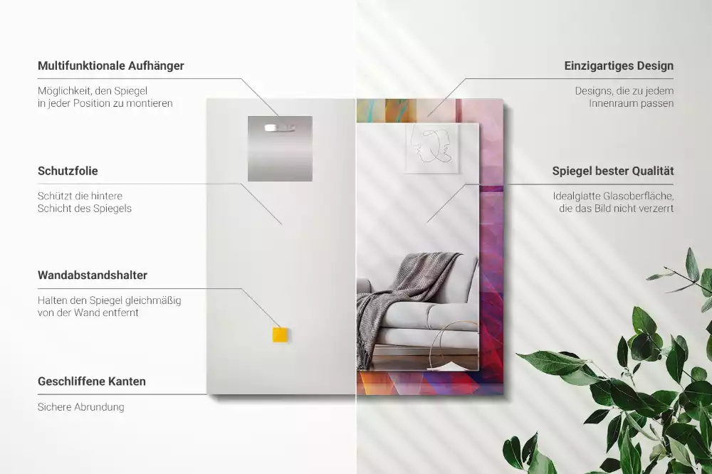 Espelho decorado Espiral abstrata colorida