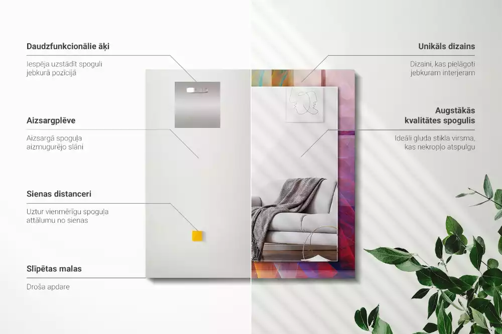 Espelho decorado Espiral abstrata colorida