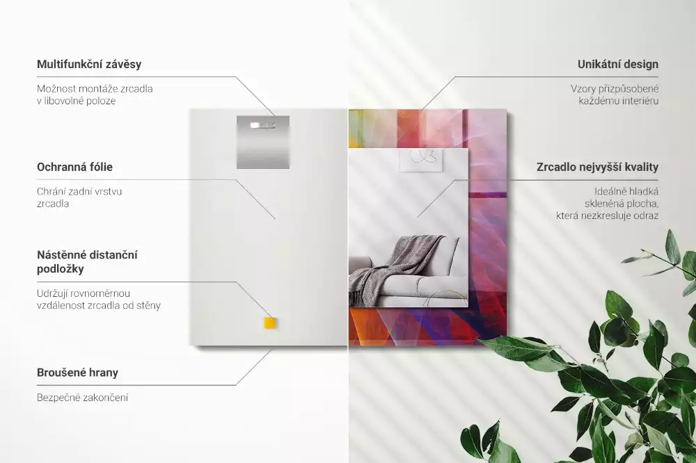 Espelho decorado Espiral abstrata colorida