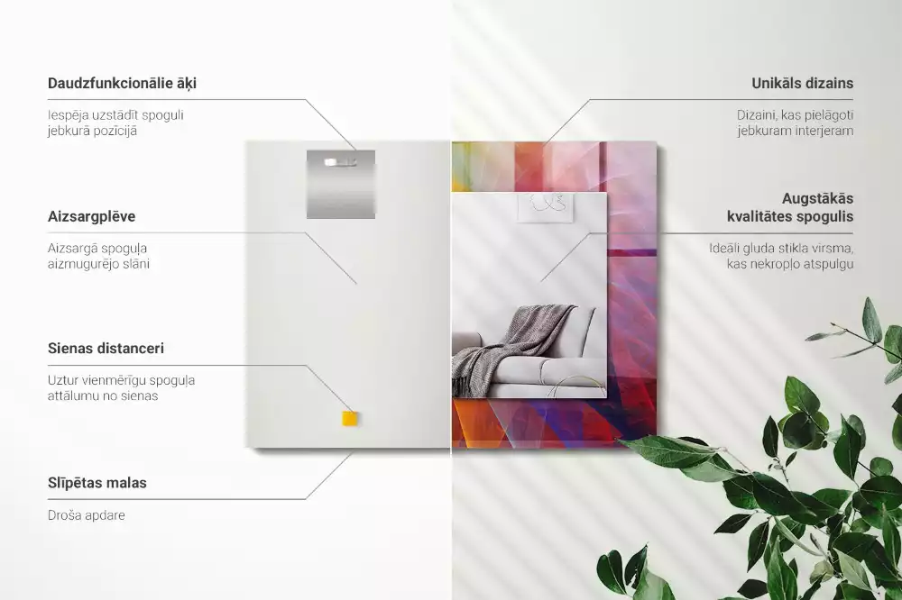 Espelho decorado Espiral abstrata colorida