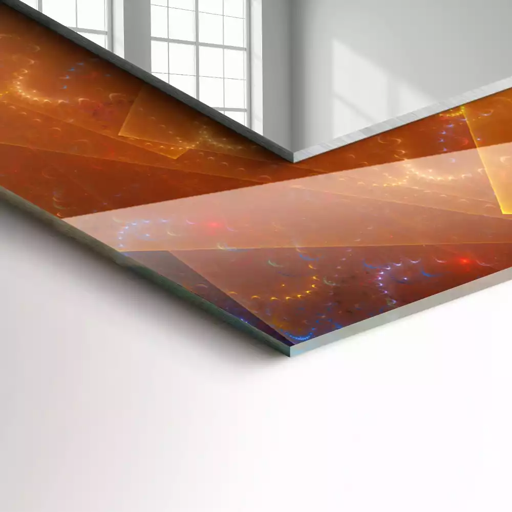 Espelho decorativo Espiral fractal colorida