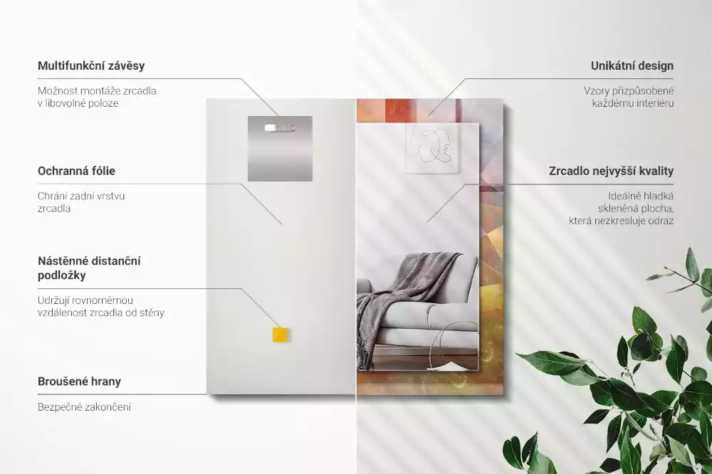 Espelho decorativo Espiral fractal colorida