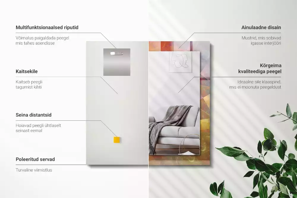 Espelho decorativo Espiral fractal colorida