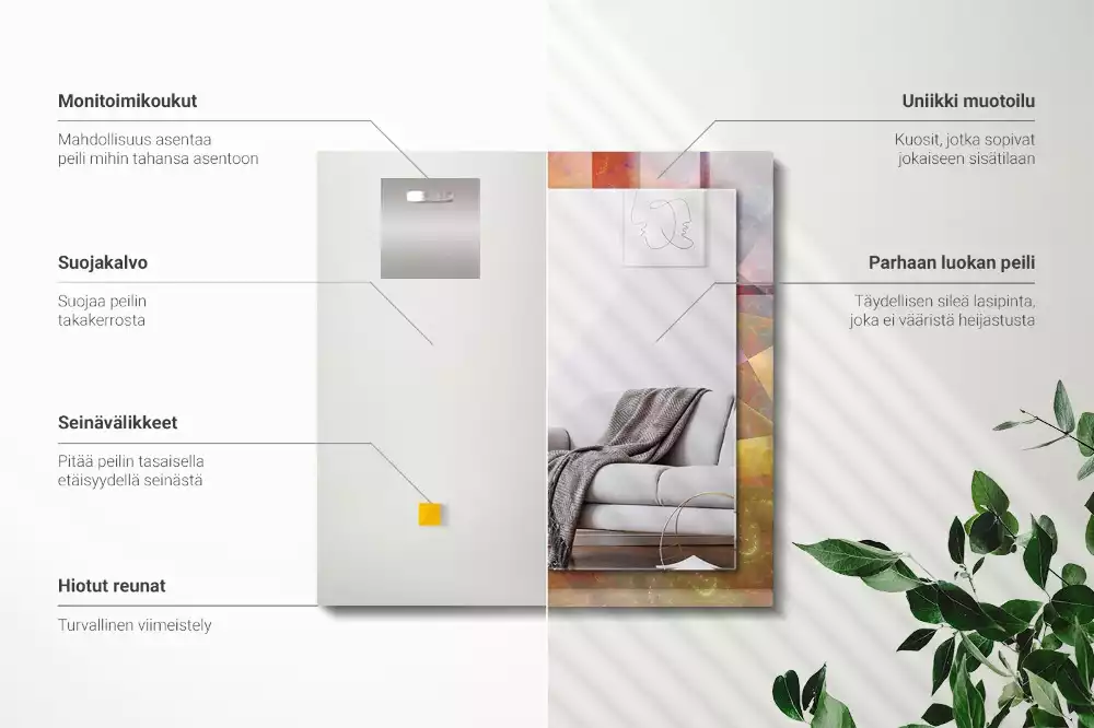 Espelho decorativo Espiral fractal colorida