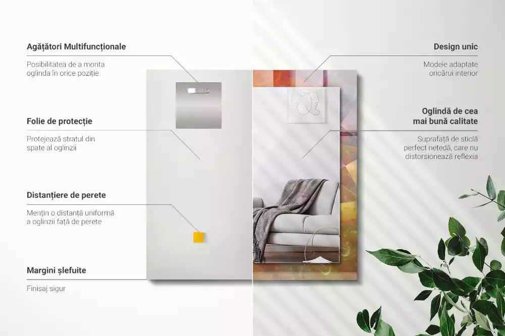 Espelho decorativo Espiral fractal colorida