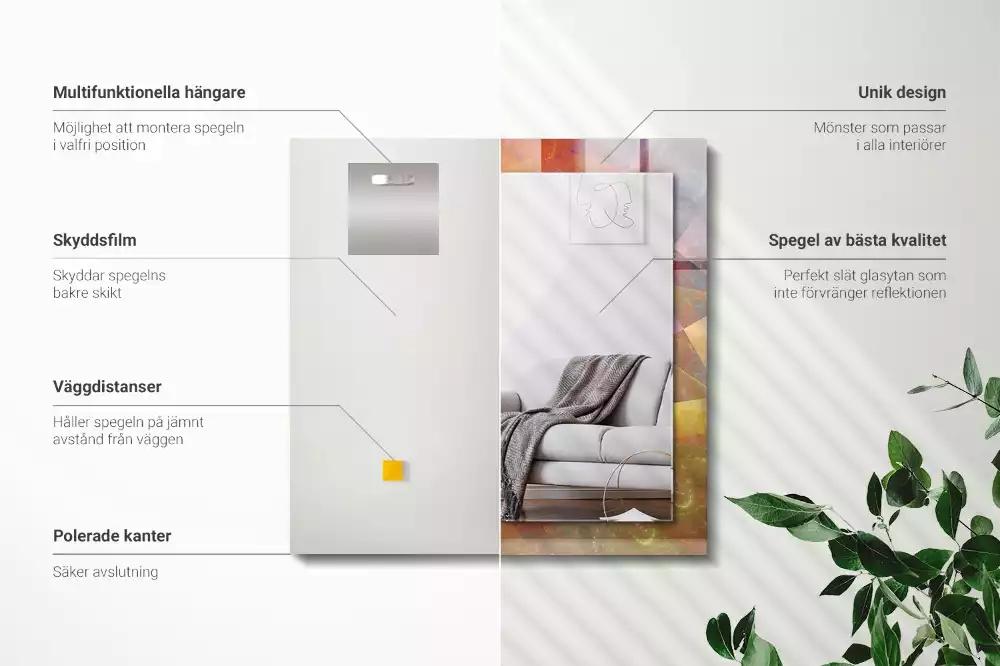 Espelho decorativo Espiral fractal colorida