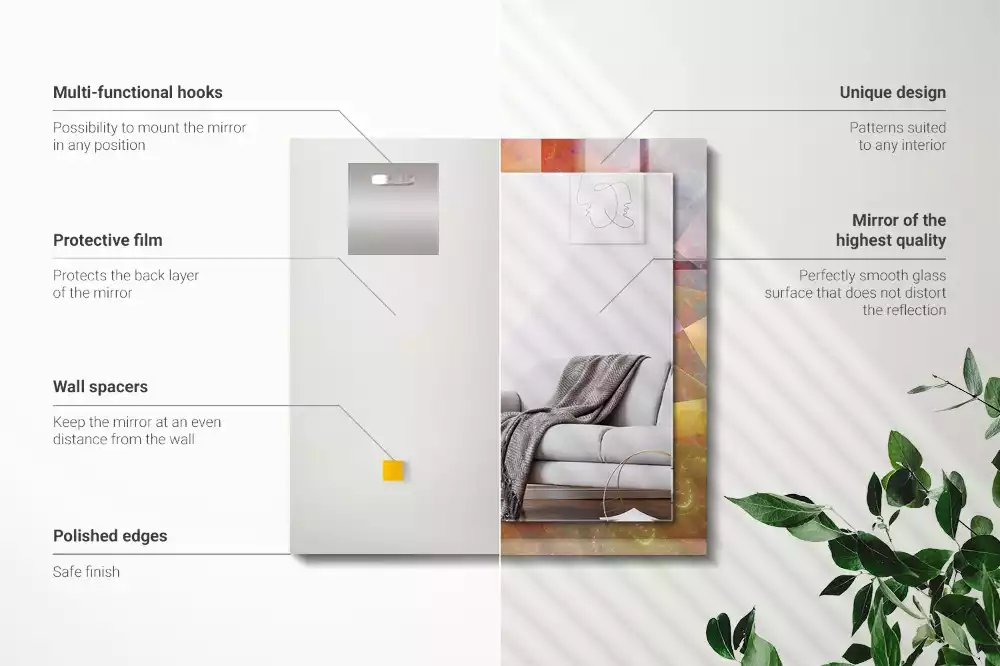 Espelho decorativo Espiral fractal colorida