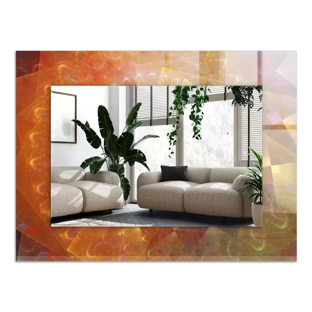 Espelho decorativo Espiral fractal colorida