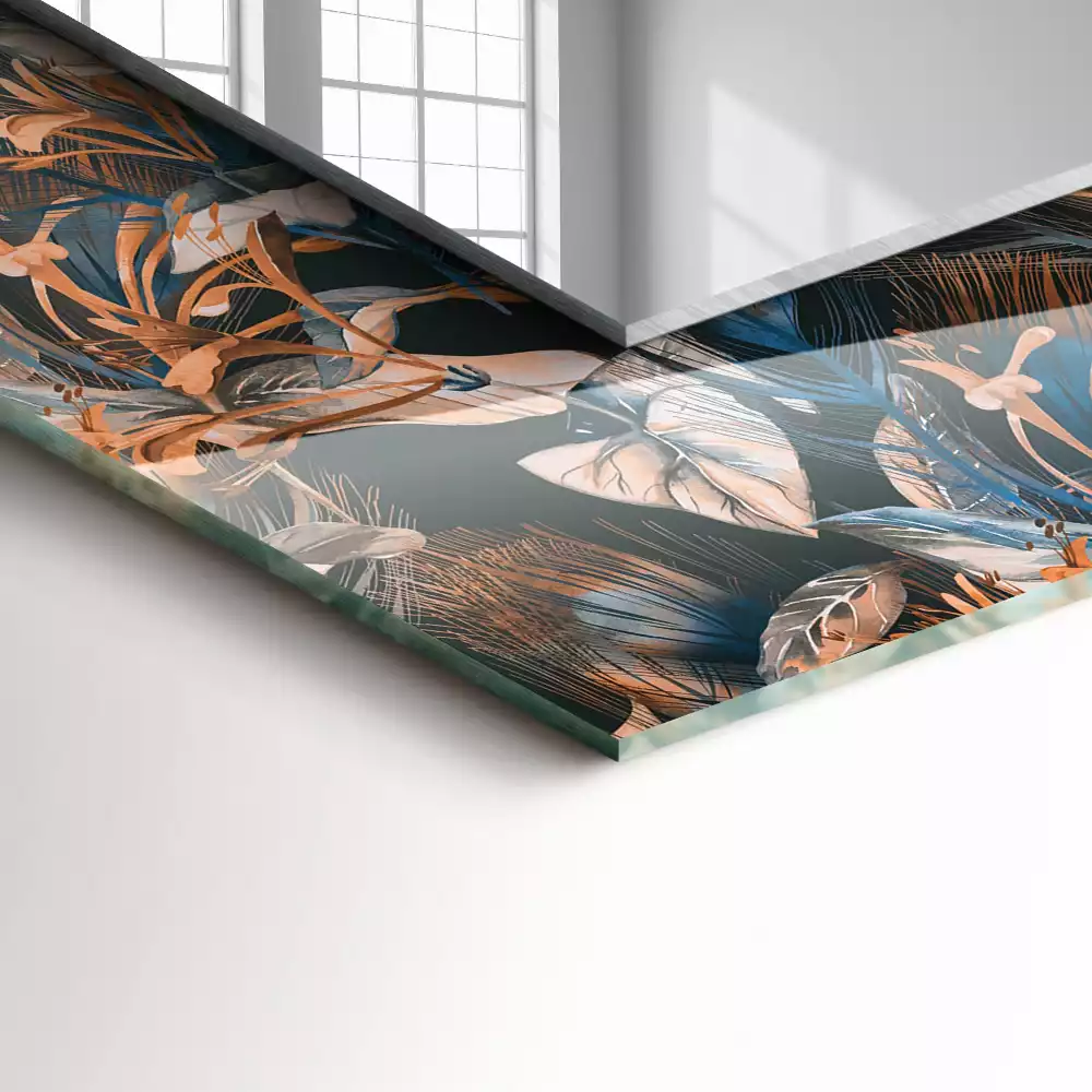 Espelho decorado Flores e folhas