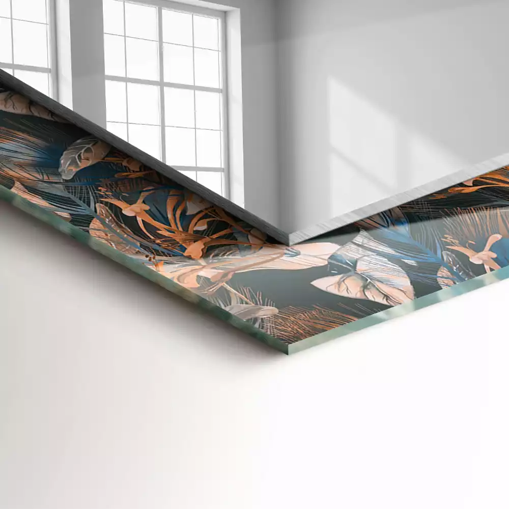 Espelho decorado Flores e folhas