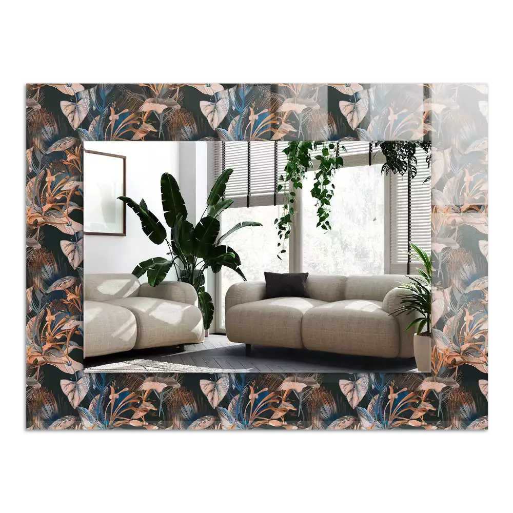 Espelho decorado Flores e folhas