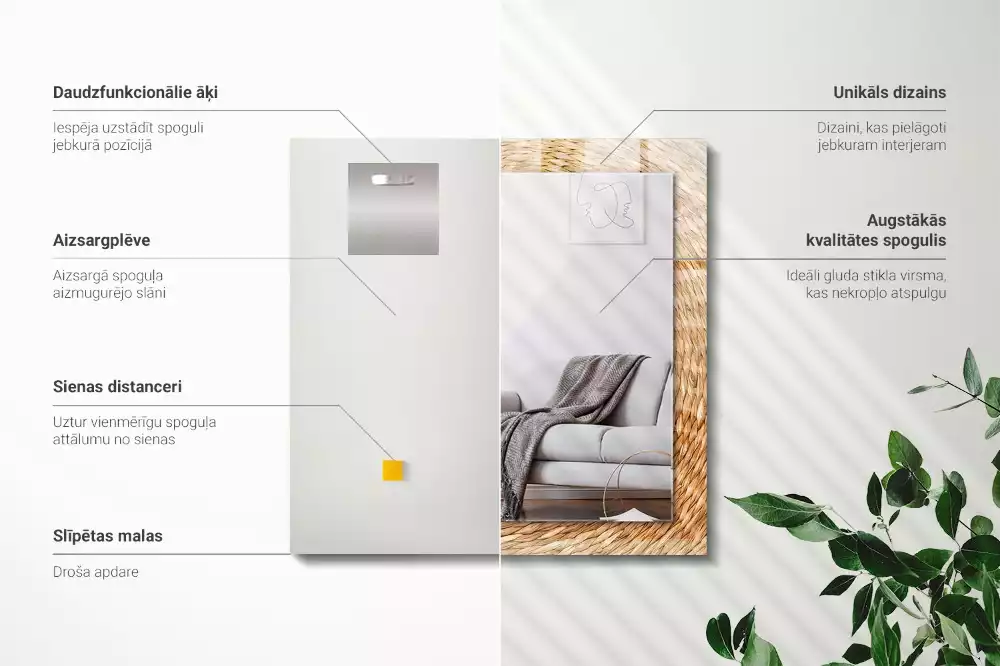 Espelho com moldura decorada Acácia