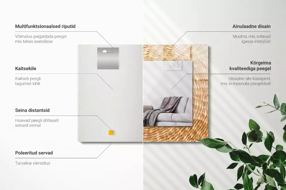 Espelho com moldura decorada Acácia