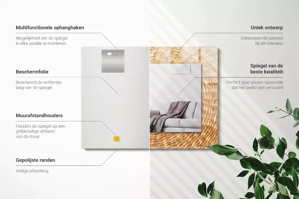 Espelho com moldura decorada Acácia