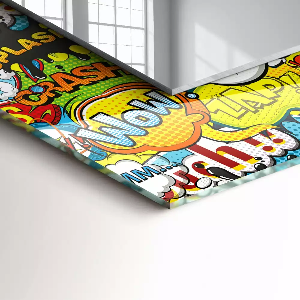 Espelho decorativo Balões de fala coloridos e cômicos