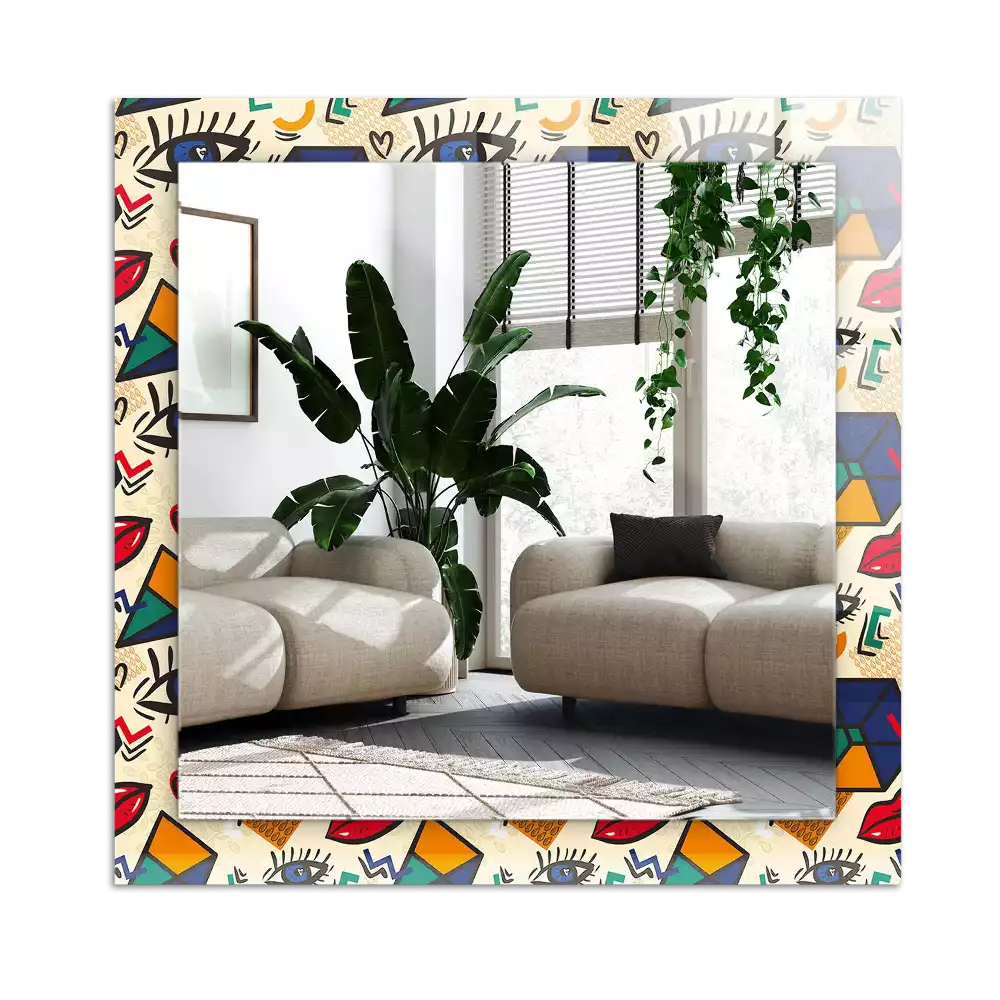 Espelho decorativo Olhos, boca, formas