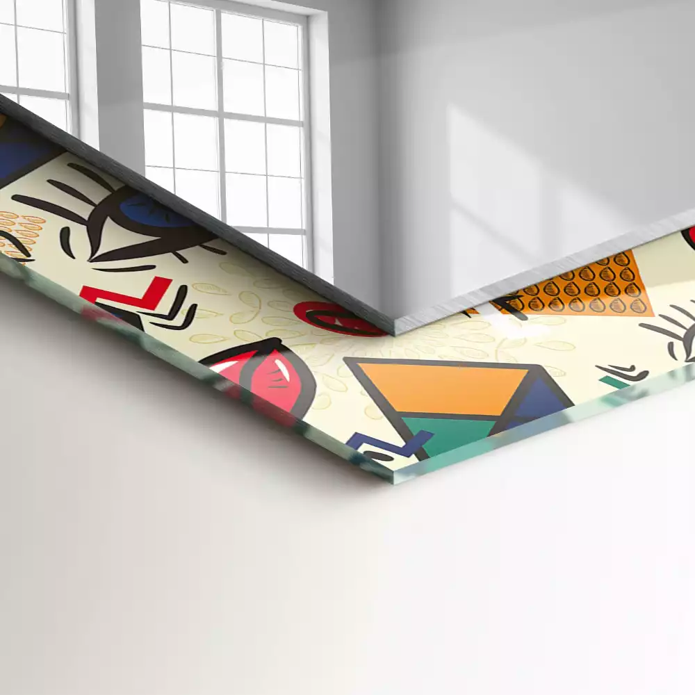 Espelho decorativo Olhos, boca, formas