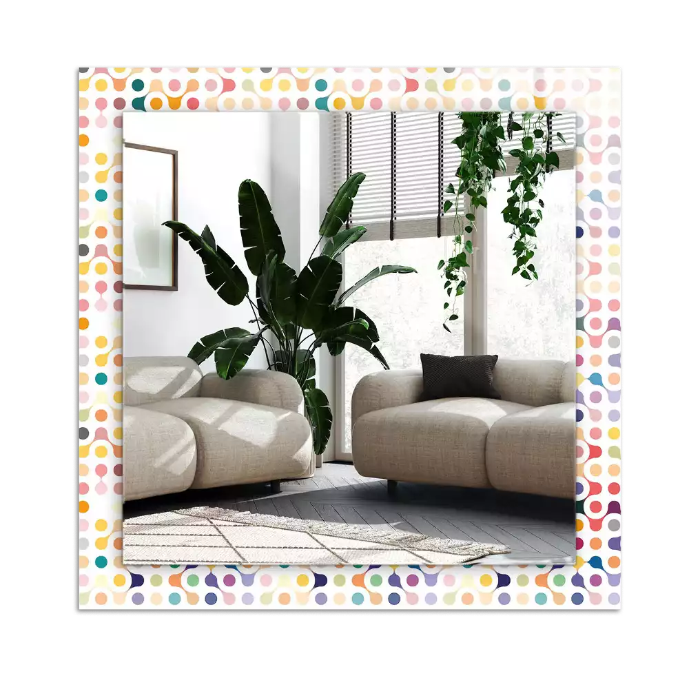 Espelho decorado Padrão geométrico colorido