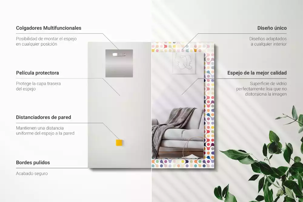 Espelho decorado Padrão geométrico colorido