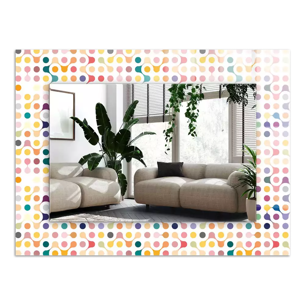 Espelho decorado Padrão geométrico colorido