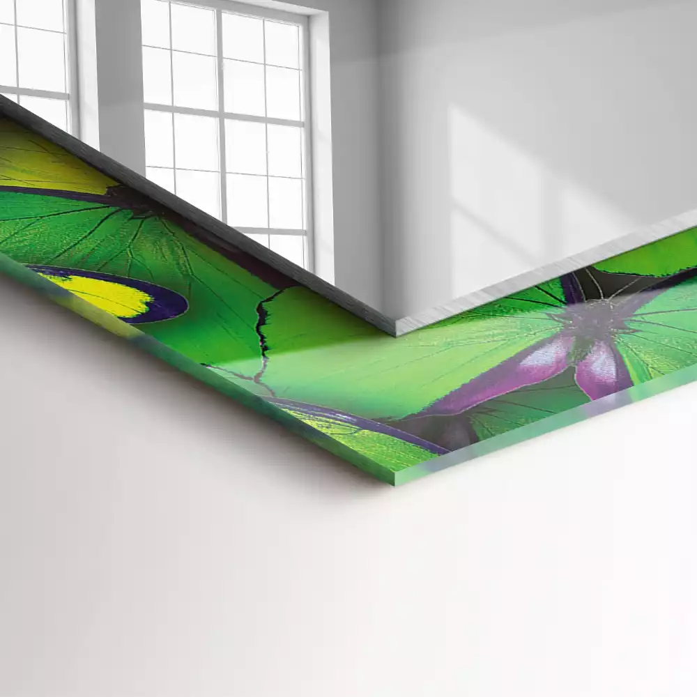 Espelho decorado Borboletas azuis e verdes