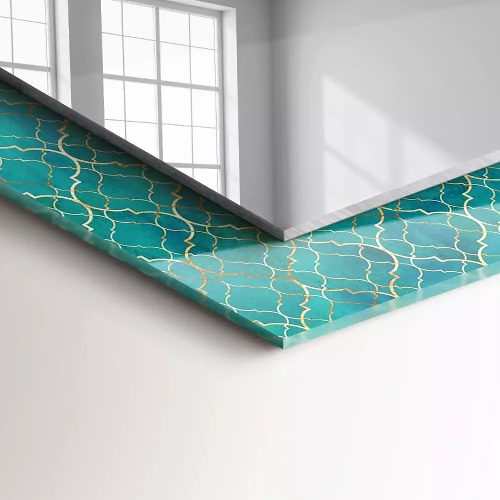 Espelho decorativo Padrão geométrico verde