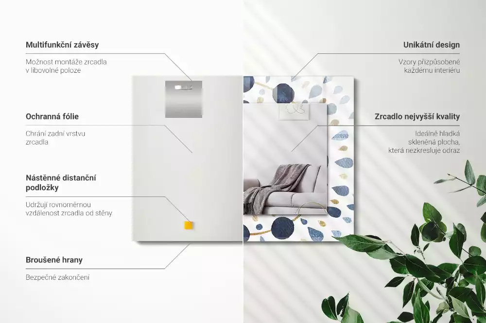 Espelho decorativo Padrão de mandala abstrata