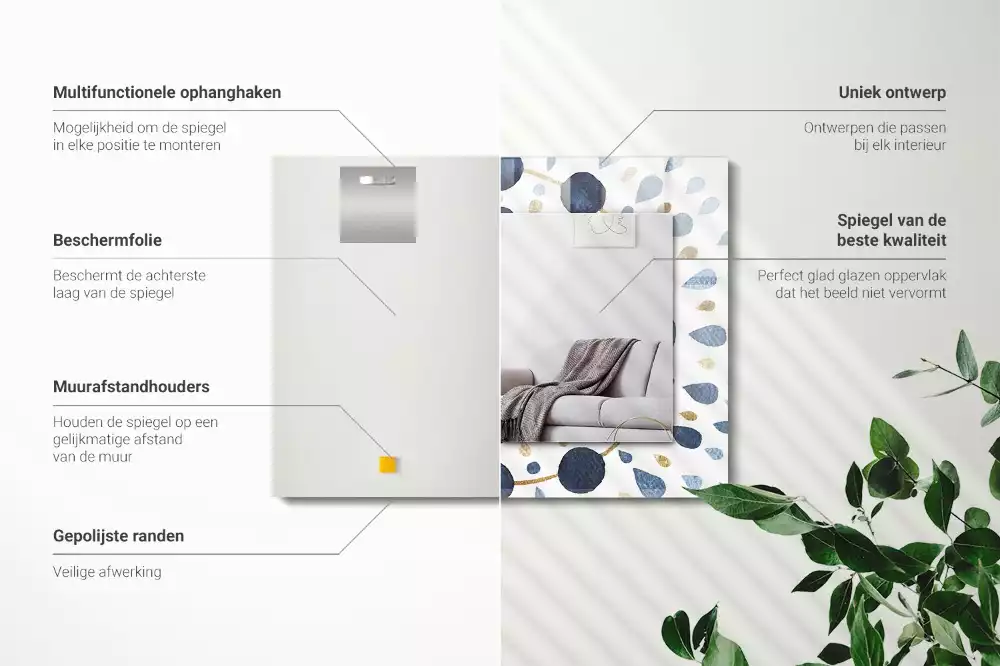 Espelho decorativo Padrão de mandala abstrata