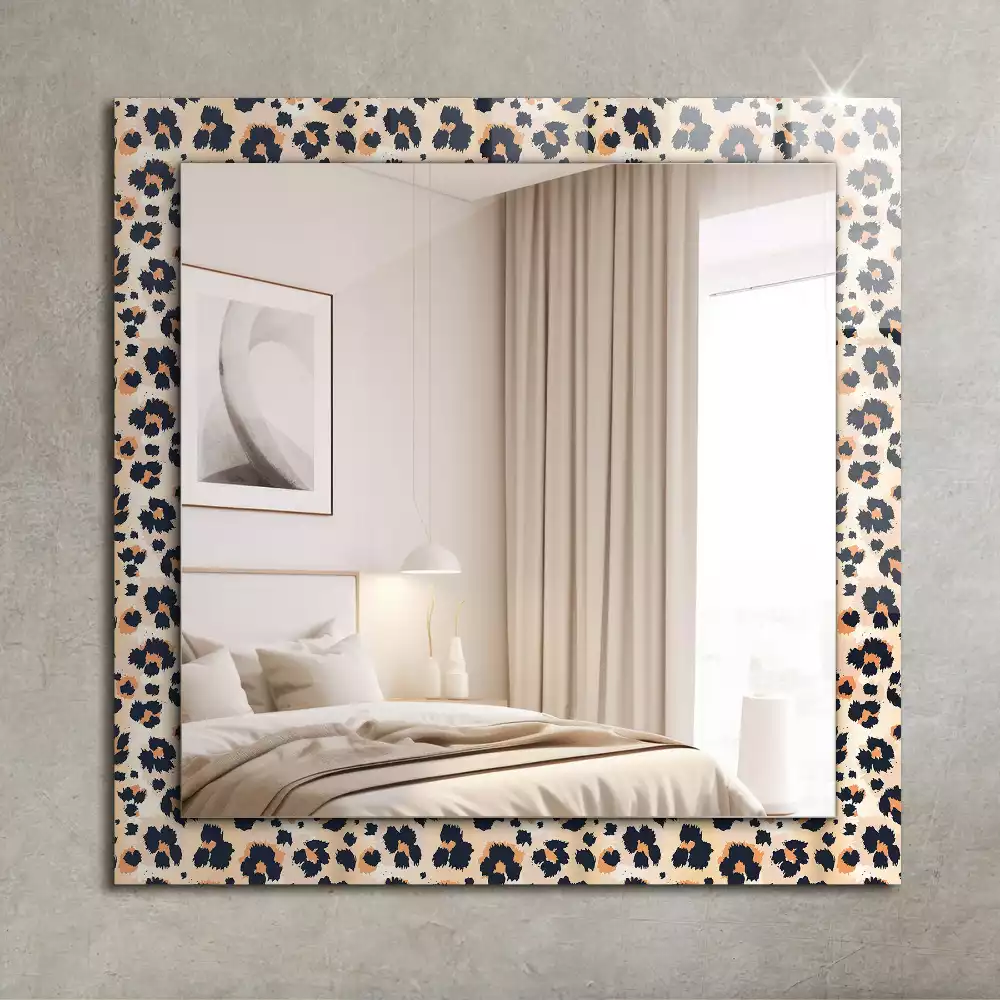 Espelho com moldura decorada Padrão leopardo