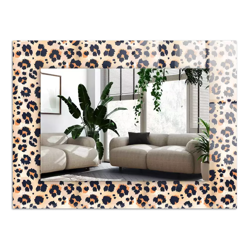 Espelho com moldura decorada Padrão leopardo