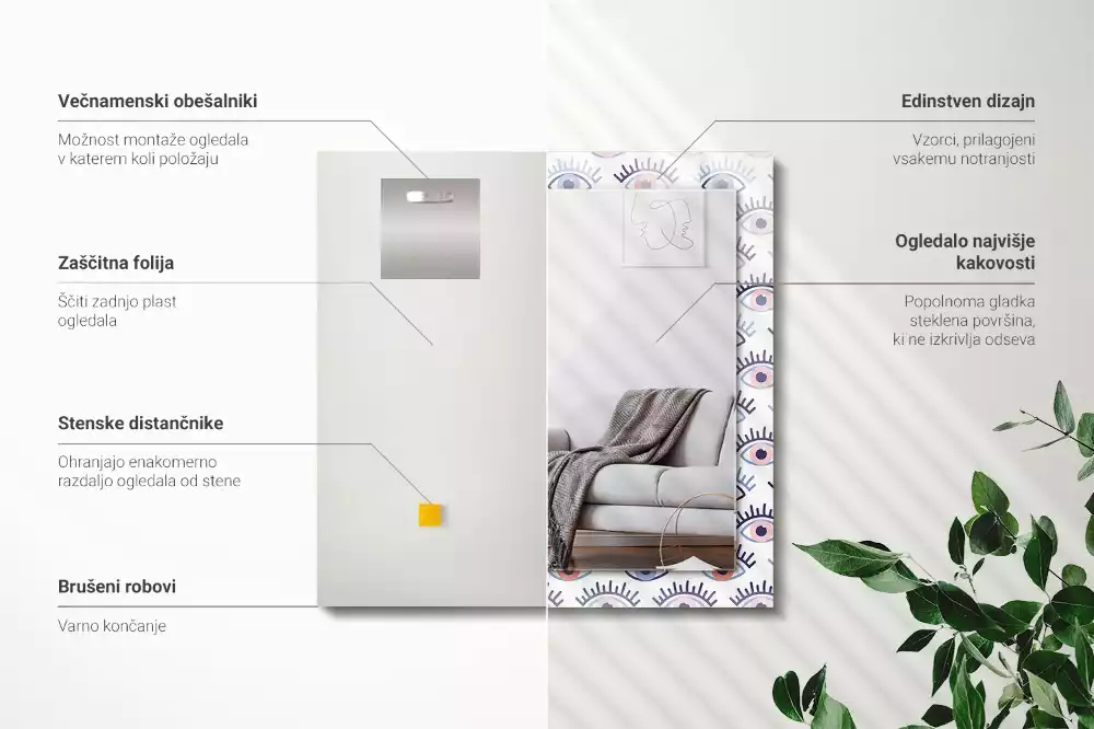 Espelho decorado Padrão de olhos