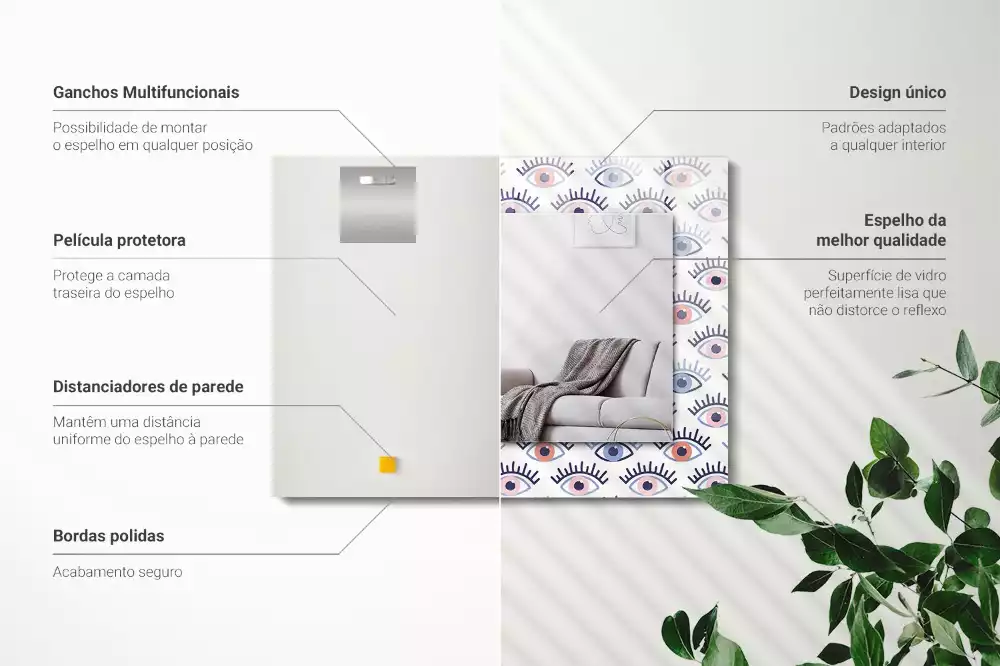 Espelho decorado Padrão de olhos