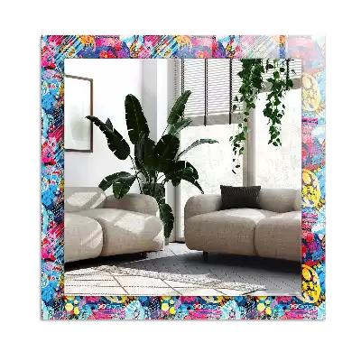 Espelho com moldura decorada Padrão abstrato colorido