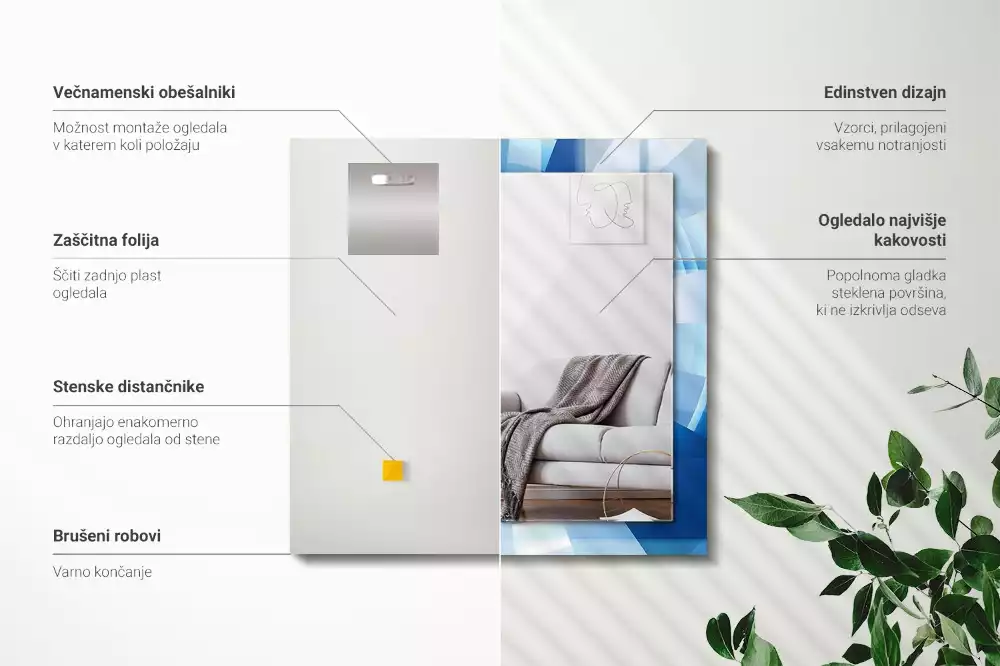 Espelho decorativo Túnel abstrato