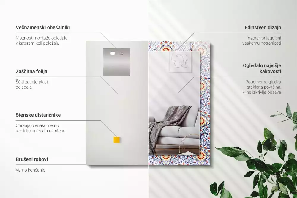 Espelho decorado Mandalas