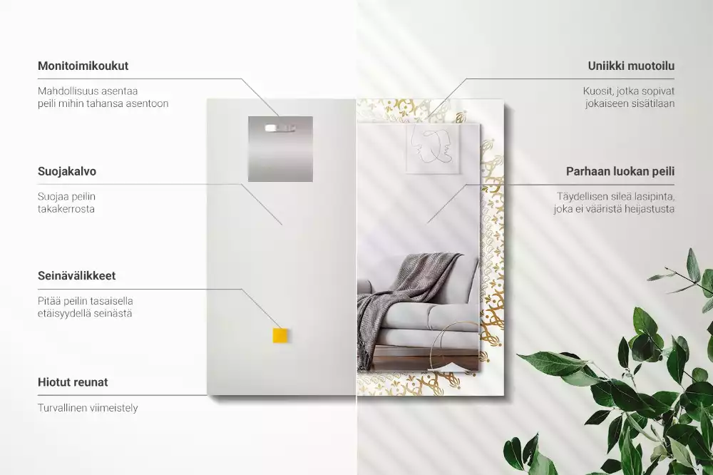 Espelho decorativo padrão de mandala