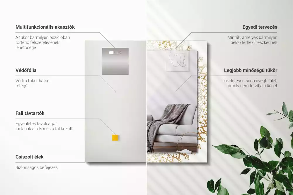 Espelho decorativo padrão de mandala