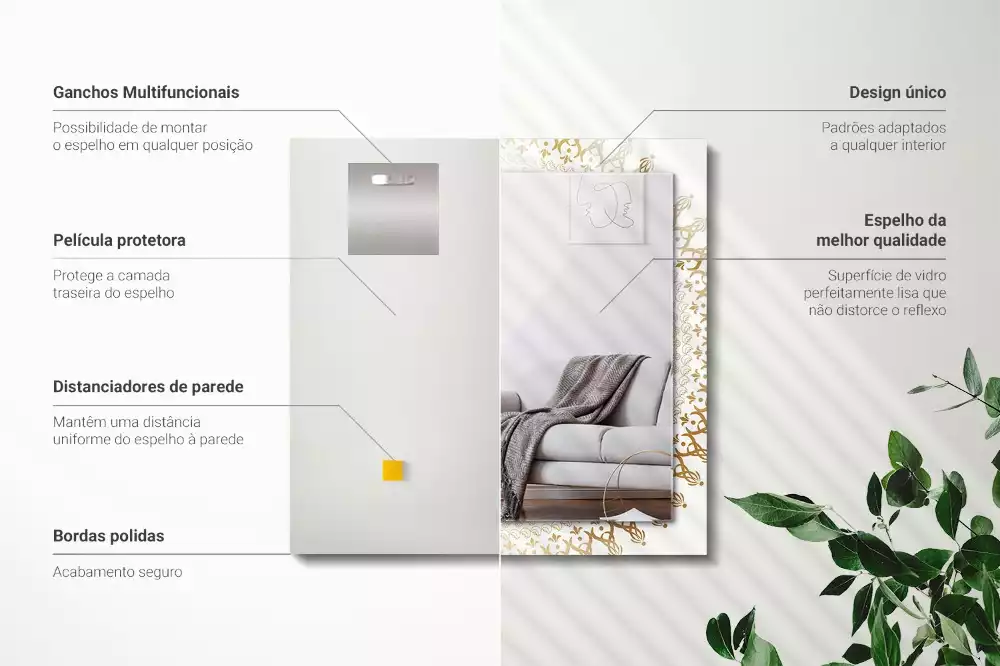 Espelho decorativo padrão de mandala