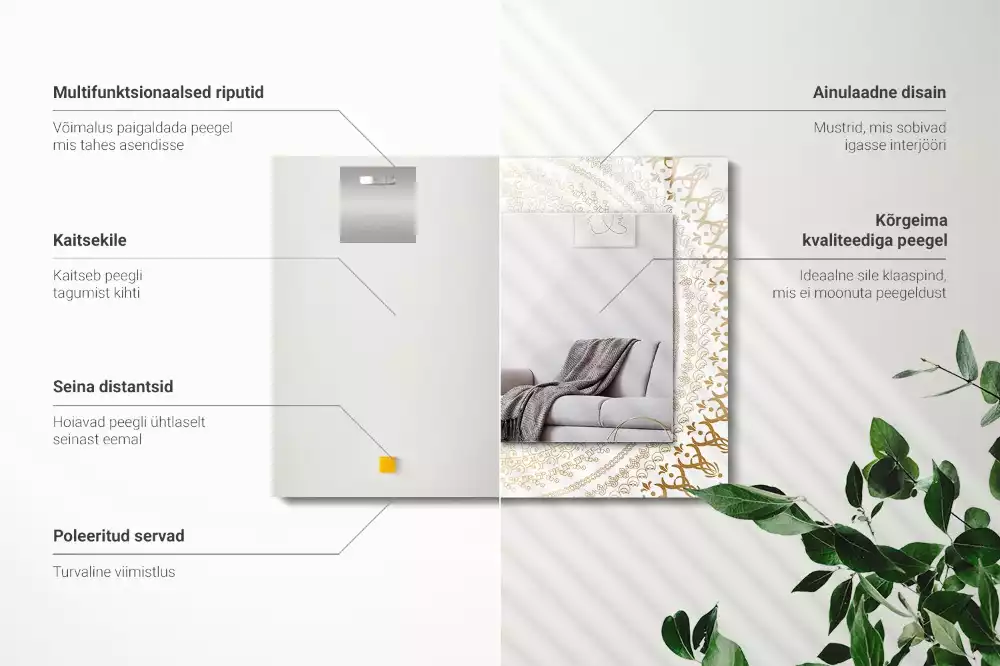 Espelho decorativo padrão de mandala