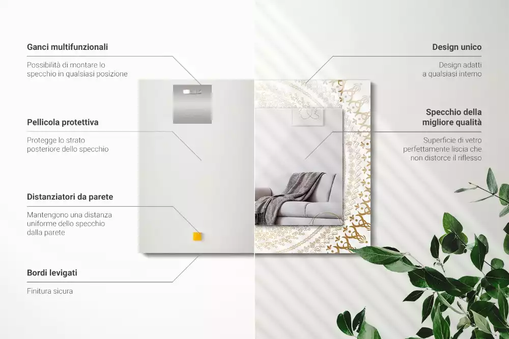 Espelho decorativo padrão de mandala