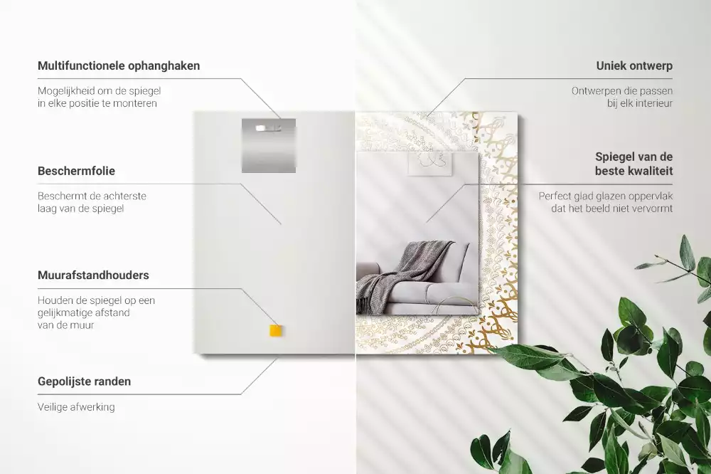 Espelho decorativo padrão de mandala