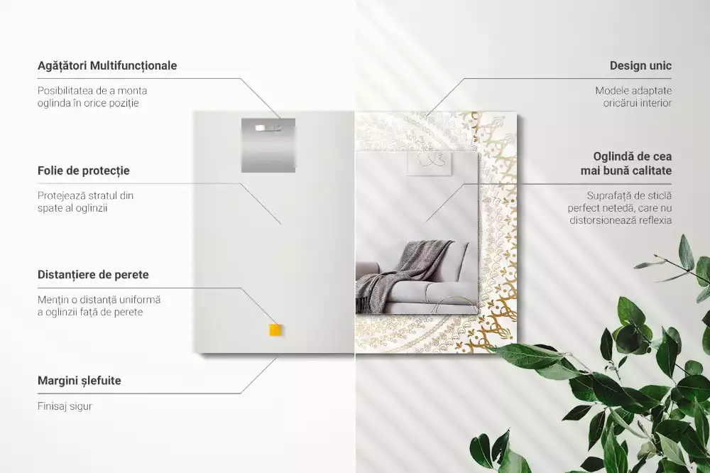 Espelho decorativo padrão de mandala