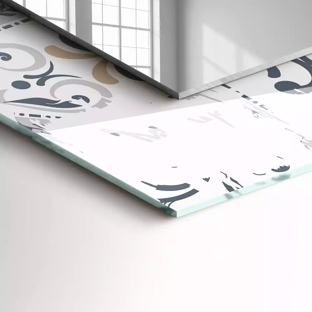 Espelho com moldura decorada Ornamentos com padrões de azulejos