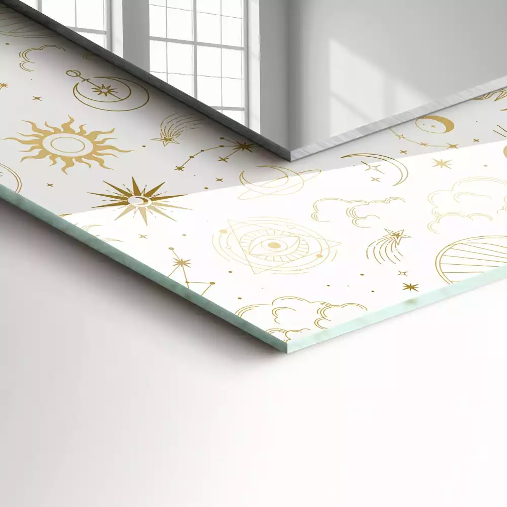 Espelho decorado Sol, lua, estrelas