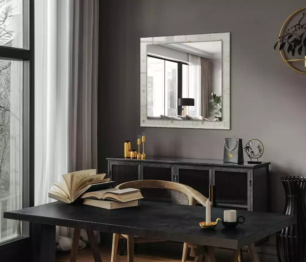 Espelho decorado Sol, lua, estrelas