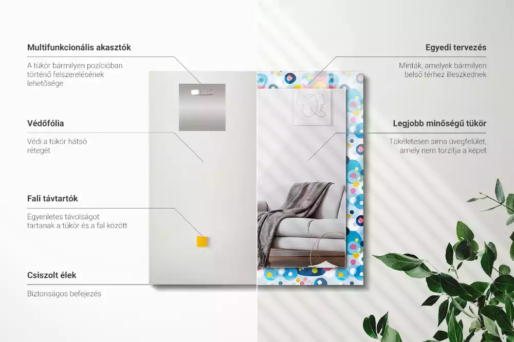 Espelho decorado Padrões abstratos coloridos