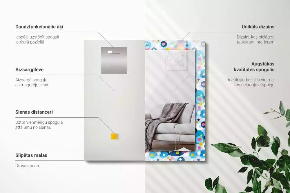 Espelho decorado Padrões abstratos coloridos