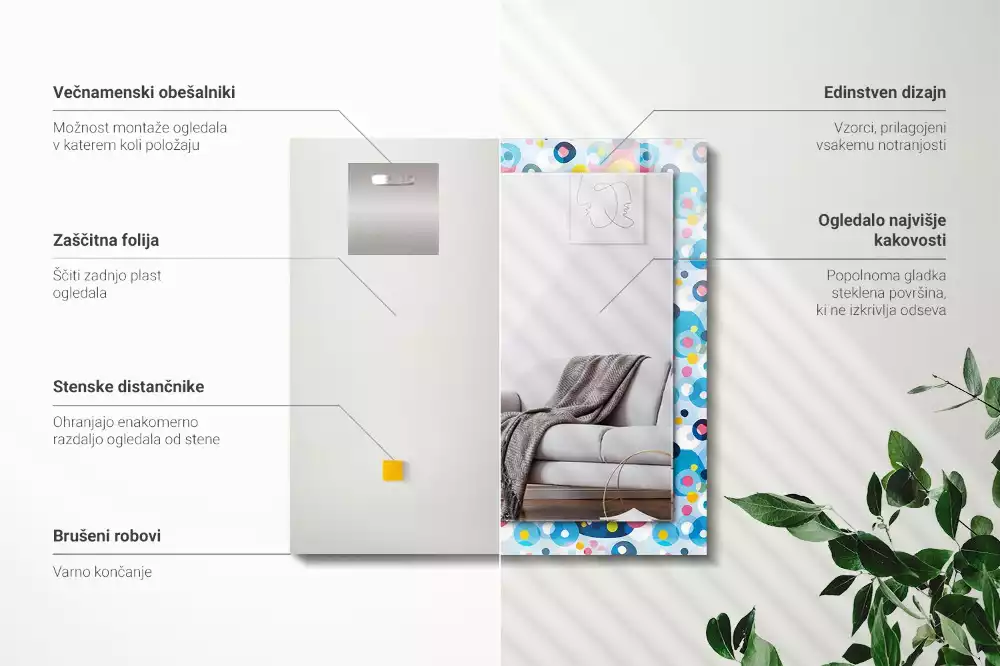 Espelho decorado Padrões abstratos coloridos