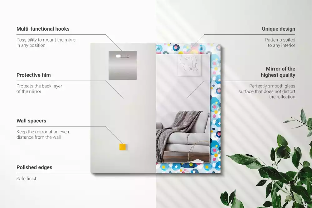 Espelho decorado Padrões abstratos coloridos