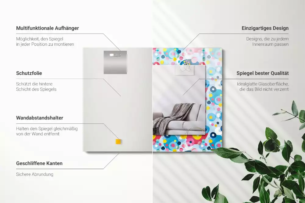 Espelho decorado Padrões abstratos coloridos